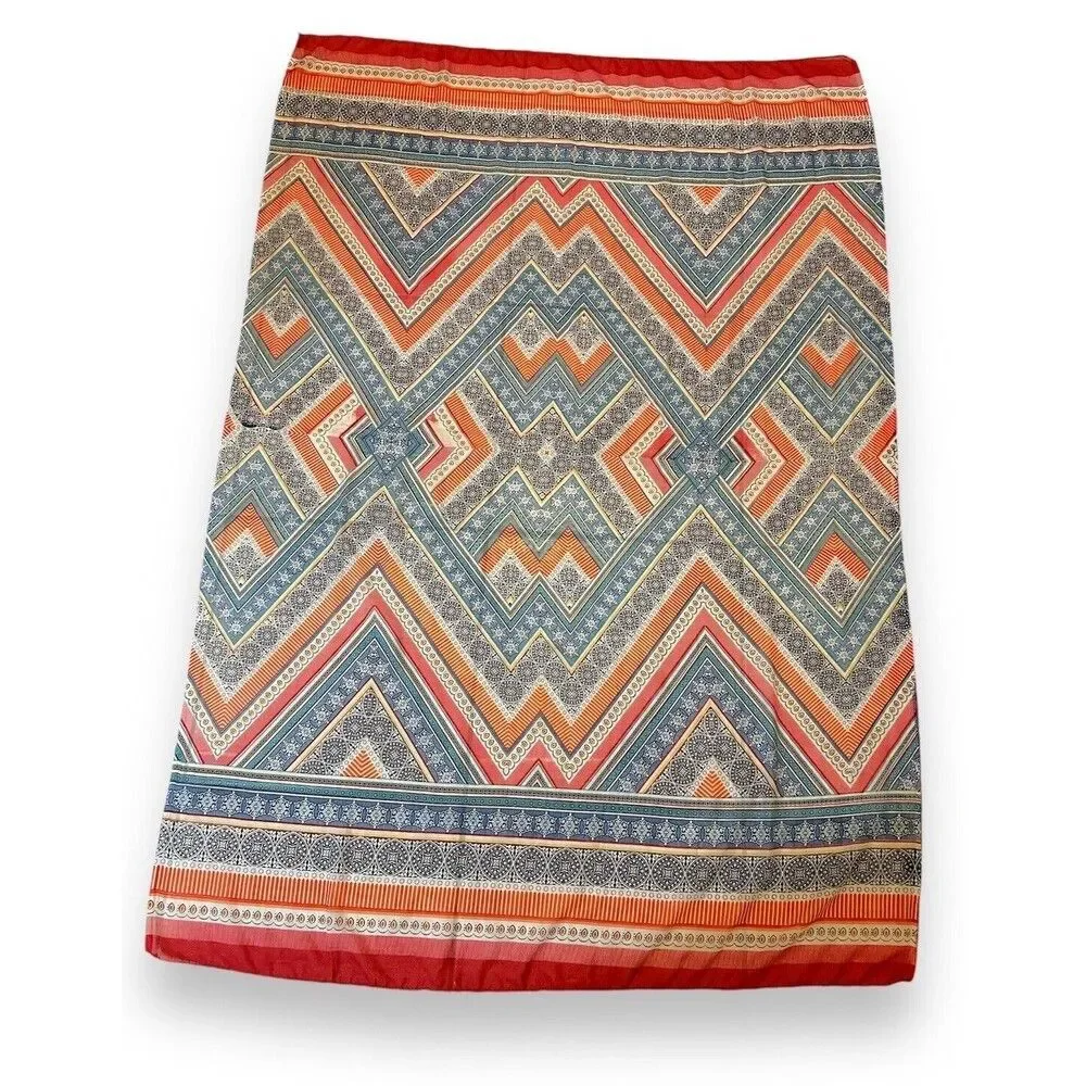 Red & Blue Paisley Rectangular Scarf 44.5